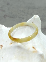 天然冰種翡翠手鐲 冰種蜜糖黃翡翠 貴妃鐲 A貨緬甸玉 橢圓 付證