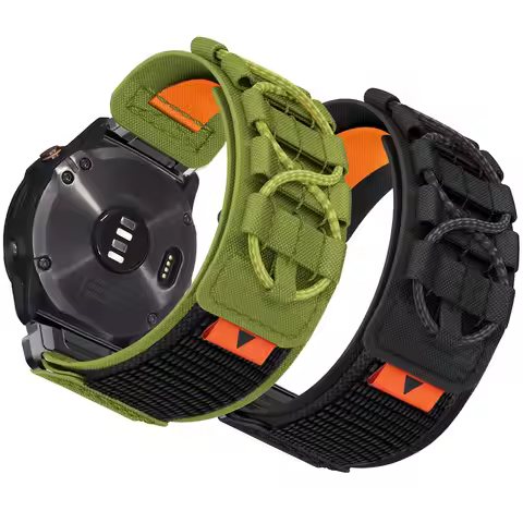 26mm 22mm Fenix 8 Tactical Nylon Loop Sport Watch Band for Garmin Instinct 2X/epix Pro / Enduro /Ins