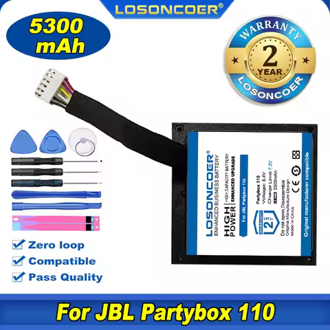 100% Original LOSONCOER 5300mAh For JBL PartyBox 110 JBLPARTYBOX110AM Speaker Battery (No fit PartyB