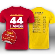 Lewis Hamilton 2026 Race Calendar Formula 1 F1 T-Shirt Plain