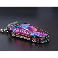 SEEKER GTR R34 DIECAST KEYCHAIN - CHROME PURPLE GRADIENT