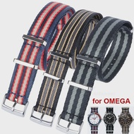 20mm Nylon Strap for Omega Seamaster 007 Speedmaster Men Women Military Canvas Replace Watch Band for Seiko Prospex Braid Belt