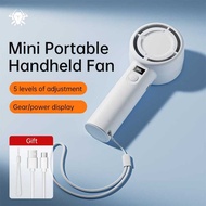 Plextone F2 Handheld Mini Fan Portable Bladeless Rechargeable 1200mAh 5 Lvl Adjustment Strong Wind