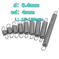 304 stainless steel Tension spring/spring d=0.4mm,OD4mm,L=15~120mm tension springs with hooks,apply 
