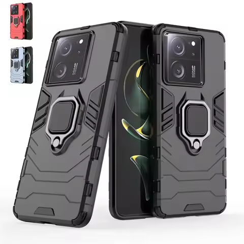For Xiaomi 13T Pro Case Cover Xiaomi Mi 13T Pro Shockproof Phone Bumper Back Ring Magnetic Metal Hol
