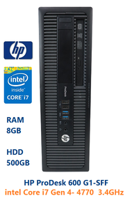 คอมพิวเตอร์ HP ProDesk 600 G1-SFF-intel Core i7 Gen 4- 4770  3.4GHz-RAM 8GB -HDD 500GB -DVD-RW