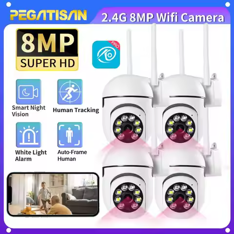 2.4G 8MP IP Indoor Security Protection Cameras Wifi Video Surveillance Monitor 5.0X Zoom Home Wirele