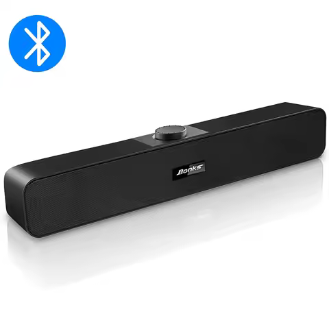 Computer Speakers with 3.5 mm Aux, Small PC Speakers Powered by USB, Wired USB Desktop Speaker, USB 