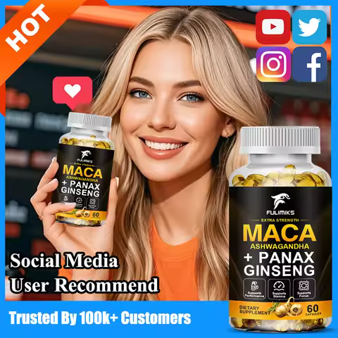 Premium Maca Ashwagandha Capsules, for Hormone, Menopause Relief & Sexual Wellness, Anxiety, Fatigue