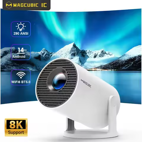 Projector HY300 Pro 8K Android 14 Dual Wifi6 290ANSI Allwinner H726 BT5.4 1080P 1280*720P Home Cinem