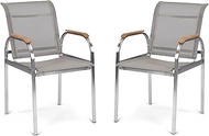 Homestyles 5650-804 Aruba Outdoor Chair Pair, Gray