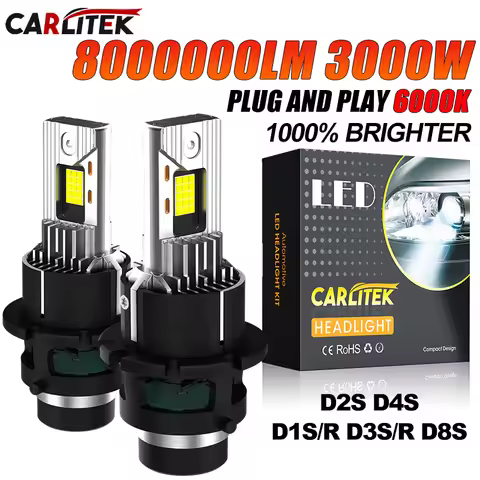 D2S D4S D2R D4R Led Car Headlight Canbus HID D2S D4S Led Xenon Bulb 1:1 Turbo Led 3000W 12V Car Lamp