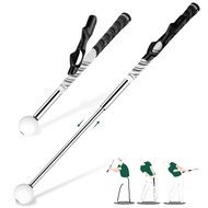 Golf Grip Swing Trainer Aid: Golf Speed Practice Club With Click - Retractable Stick Indoor Training