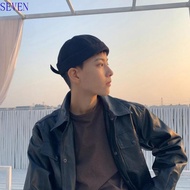 SEVEN Men Women Skullcap, Cotton Dome Brimless Hat Unisex, Retro Solid Color Bonnet Docker Cap Melon