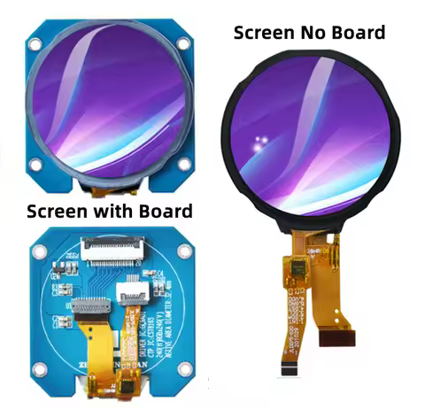 IPS 1.28 inch 25P/20P HD 6P Capacitive Touch TFT LCD Round Screen GC9A01 Controller CST816S 8Bit Par