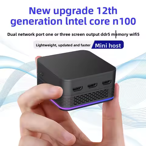 Brand New 12th Gen AlderLake N100 N150 Dual Gigabit Ethernet Ports 3-HDMI2.0 Office Gaming 4K Portab