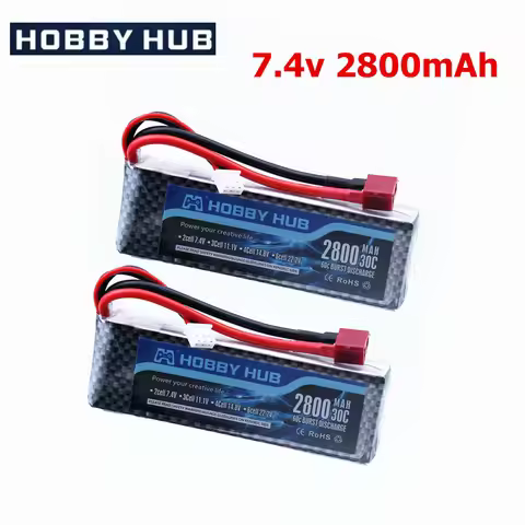 For Wltoys 144001 Car 2s 7.4V 2800mAh Upgraded Lipo Battery T Plug For Wltoys 1/14 144001 RC Car Boa