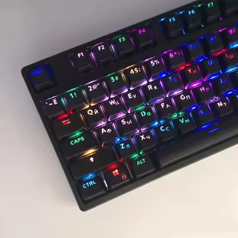 OEM Russian/French/Spanish/Korean/Abnt2 RGB Keycaps For Gaming Mechanical Keyboard Transparent ISO L