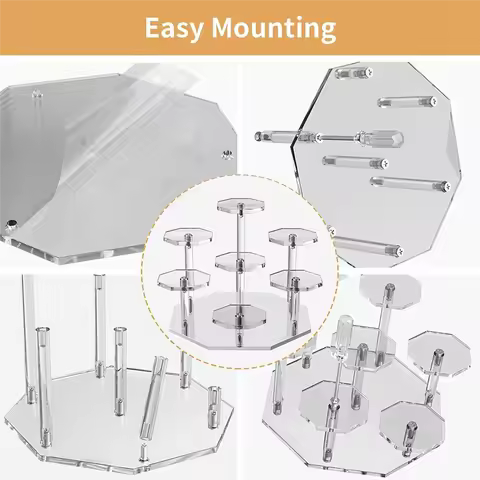 Acrylic Risers Display Stand,7Tier Perfume Organizer and Cupcake Stand,Storage Display Stand for Col