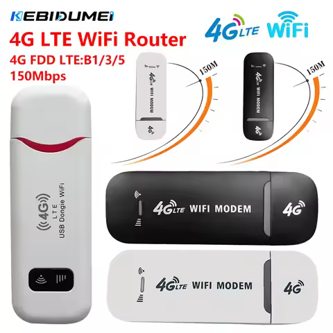 Kebidumei 4G LTE Wireless USB Dongle Mobile Broadband 150Mbps Modem Stick 4G Sim Card Wireless Route