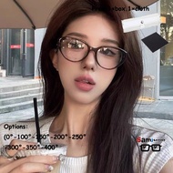 Korean Version Fashionable Myopia Glasses, Anti Blue Light Cat Eye Flat Mirror 0.5~ -4.0