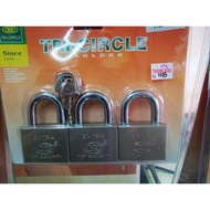 Tri-Circle Square Chrome Iron/Chrome Brass x3 Padlock