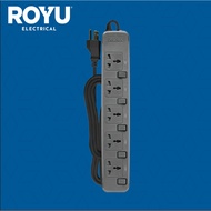 ROYU 5 Gang Power Extension Cord with Individual Switches - Gray