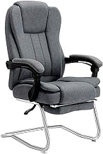 Office Chair High Back Office Desk Chair,Reclining Adjustable Ergonomic Swivel Waist Tilting Office Desk Chair with 90°-160°Rocking Function High Back Ergonomic Leather With Footrest,Grey Comfortable