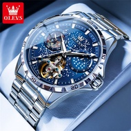 [100% Original] OLEVS Jam Tangan Lelaki Automatic Besi Original 100% Waterproof Starry Analog Watch 
