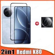 Redmi K80 Tempered Glass for Redmi K80Pro 2 in 1 Full Cover Camera Lens Screen Protector Glass Film