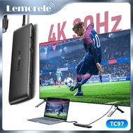 Lemorele Laptop Docking Station Usb C 3.1 Hub Type C to 2 Hdmi Adapter Hdmi Splitter Desktop Dock