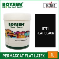 Boysen Permacoat Flat Latex Paint Black B791- 1 LiterReady stock