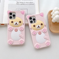 Cute 3D Cartoon Bear Case for Vivo V23 V25 X80 X90 Y20 Y12S Y21 Y33S Y35 Y16 Y52S Y53S Y70S Y77 S9 S