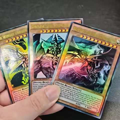 Yu-Gi-Oh! Egyptian God 15th Anniversary English Different Painting Ur Gold Flash Card Obelisk The To