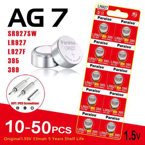 NEW high-capacity 1.55V AG7 LR927 LR57 SR927W 399 GR927 395A Battery Button Batteries For Watch Toys