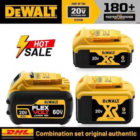 DeWALT 100% Original Battery 20V/60V 6Ah 9Ah MAX FlexVolt for DCB606 DCB205 DCB206 DCB209 DCB182 Pow