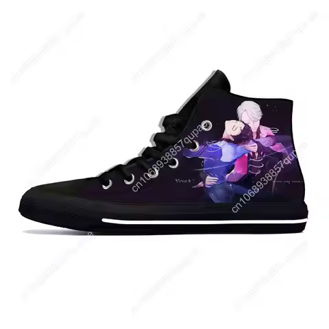 Japanese Anime Cartoon Manga Yuri on Ice BL Yaoi Casual Cloth Shoes High Top Lightweight Breathable 