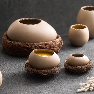 【Creative Bowl】Egg-Shaped Steamed Egg Bowl Snack Dessert Bowl Ostrich Egg-Shaped Ceramic Bowl Yogurt