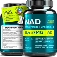NAD Supplement 8457mg Extra Strength NMN Alternative Liposomal + Green Tea for Women & Men w/Urolith
