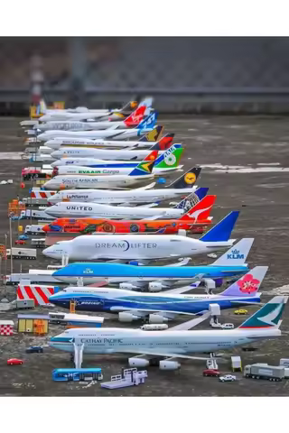 Global Series Aircraft Model Diecast B747/787 A320neo/380/350 Concord Airplane With Base Light Airwa