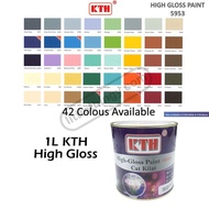 White 9102 Black 9103 KTH 1L High Gloss Paint For Wood Metal Steel Surface Cat Minyak Pagar Besi Pin