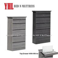 YHL New Chest Of Drawers / 6 Drawers Cabinet With Mirror (Free Installation)