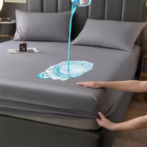 Waterproof Mattress Protector Cover Elastic Fitted Sheet Breathable Pad Bed Double Couple Bedspread 