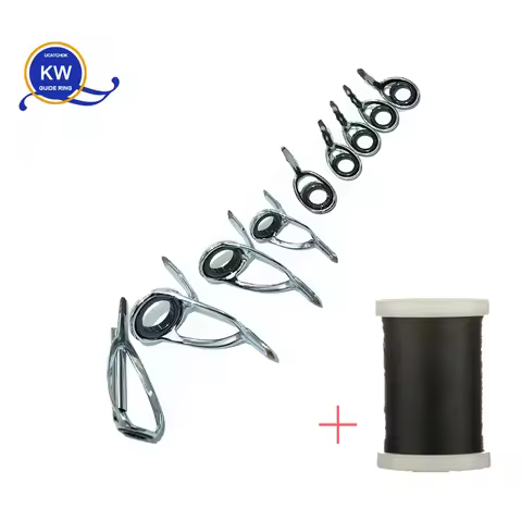 9pcs/Kit Baitcasting Rod SiC Ring Stainless Steel Guide Ring DIY Rod Guide Ring Accessory Building C