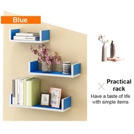 Floating Wall Shelves Rack U Shape 3 in 1 Set Rak Dinding Kayu 3 in 1 Set Rak Simpan Letak Buku Set Rak Buku Kayu Warna