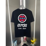 2026 EVISU Baharu Baju-T Bercetak Lelaki dan Wanita, Baju-T Perniagaan, Baju-T Kasual, Baju-T Kapas 