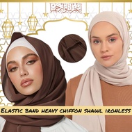 Shawl Getah Elastic Band Heavy Chiffon Pinless