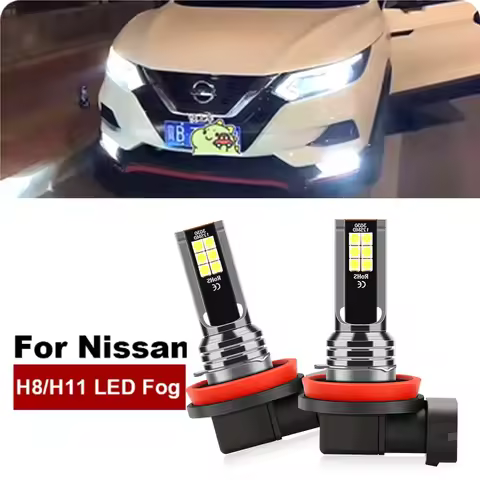 2pcs For Nissan Qashqai j10/j11 For Nissan X-Trail T30/T31/T32 2005-2018 LED H8 H11 H16JP Fog Light 