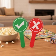 ADL 2Pcs Fadeless Print Double-Sided Correct Wrong Paddles Handheld Voting Answer Signs for Public O