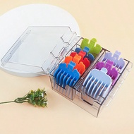 1pc Clear Acrylic 8 Slot Limiting Comb Storage Box, Hair Salon Male Oil Head Haircut Gradient Card R